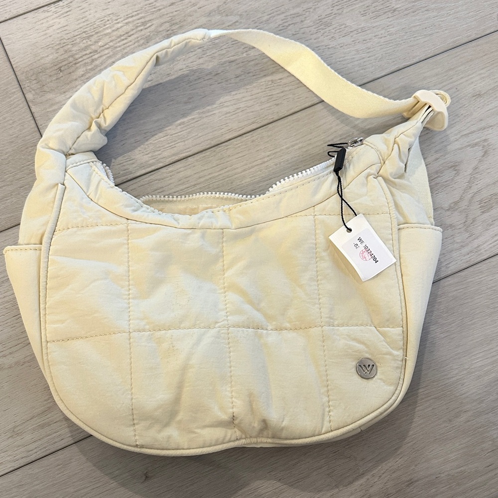 Cream Quilted Shoulder Bag